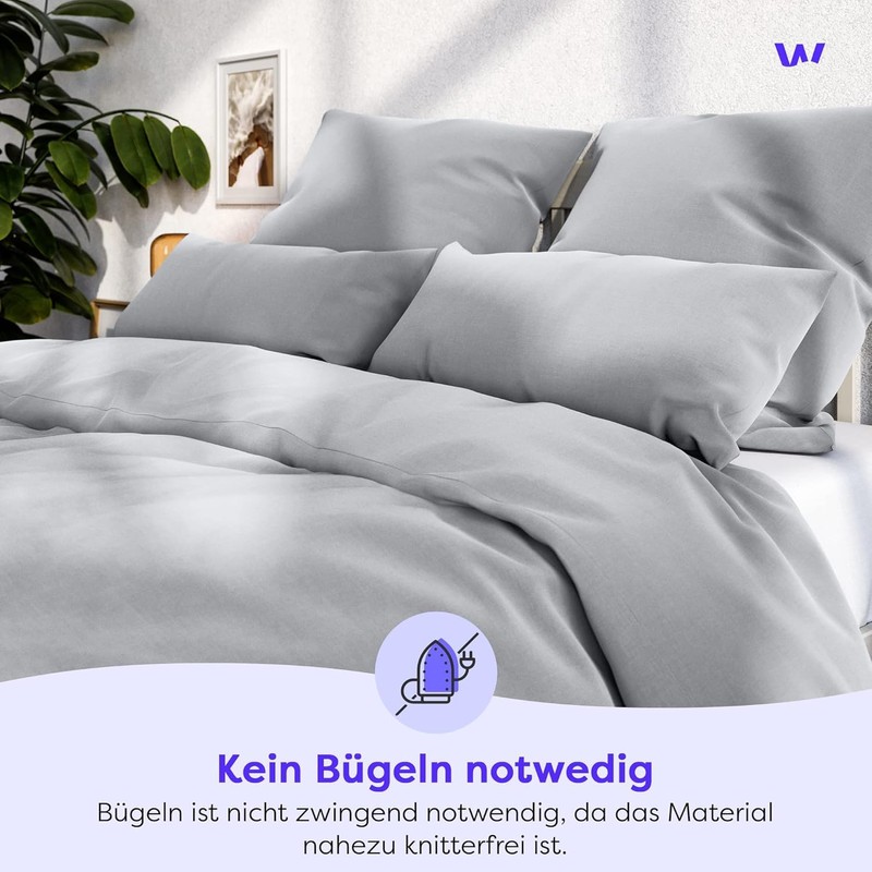 Wolkenfeld Cushion Cover 40 x 80 cm, Light Grey -