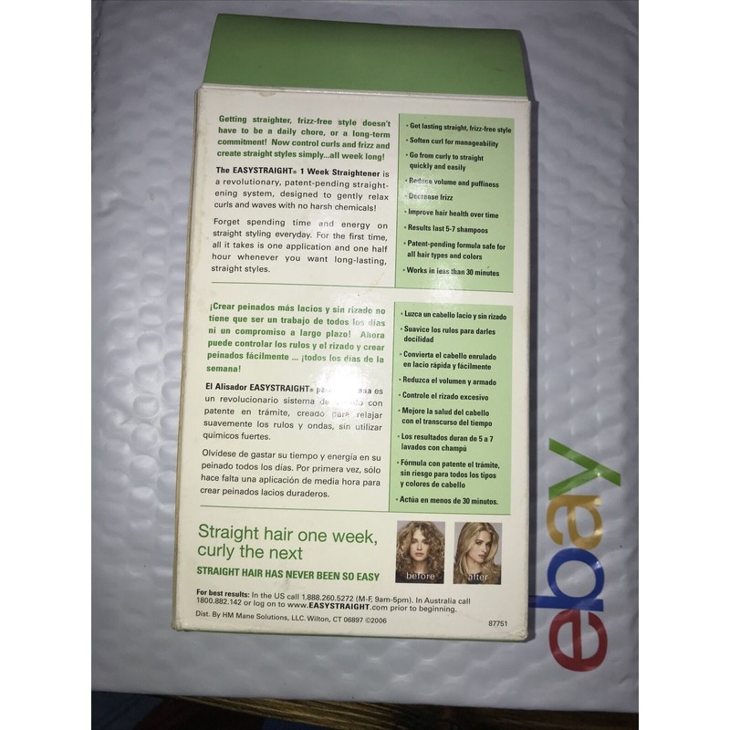 EASY STRAIGHT 1 Week Temporary Straightener For Hair NIB unsealed