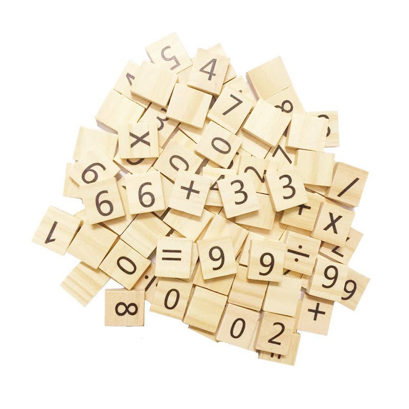 Abrrow 100 Wooden Scrabble Numbers Symbols-Great Crafts, Pendants, Spelling,Scrapbooking