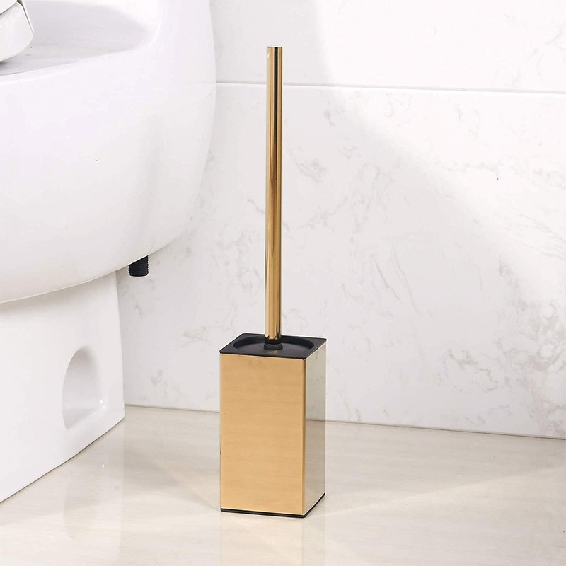 Toilet Brush Holder Stainless Steel 304 Standing Gold Square Toilet