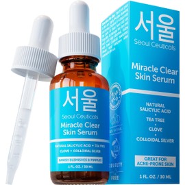 SeoulCeuticals Sérum Coreano Para El Acné, Tratamiento Para Pieles Propensas Al Acné - Ácido Salicílico De Acción Rápida, Árbol De Té Y Clavo Para Un 
