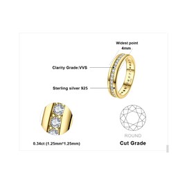 JewelryPalace Women's Wedding Rings Ring 925 Silver Cubic Zirconia Silver Rings Wedding Rings Proposal Ring Proposal Ring Memo Ring Eternity Ring Set Women's Jewellery Rose Gold Gold, Gemstone, Cubic