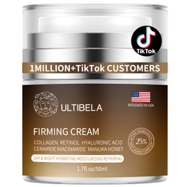 ULTIBELA Tighten and Lift Neck Cream, Deep Hydration Neck Firming Cream with Retinol, Collagen & Honey Anti-Aging & Wrinkle Moisturizer for Face, Neck & Décolleté Women & Men 1.7 Fl Oz