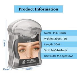 BAMTTOO Pre-Inked Microblading String for Brow Mapping Positioning Thread Marker Eyebrow Tattoo Measuring Tool for Marking Symmetrical Eyebrows (2 Pieces)