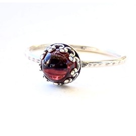 Sterling Silver Garnet Gemstone Ring Size 8, Burgundy Red, Gifts For Women, Her, Mom, Sister, Daughter, Best Friend, Mothers Day, Birthday, January Birthstone