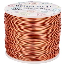 BENECREAT 20 Gauge 770FT Aluminum Wire, Anodized Jewelry Craft Making Beading Wire Colored Aluminum Craft Wire for Model Craft Decoration, Gem Wrapping, Jewelry Making -Copper