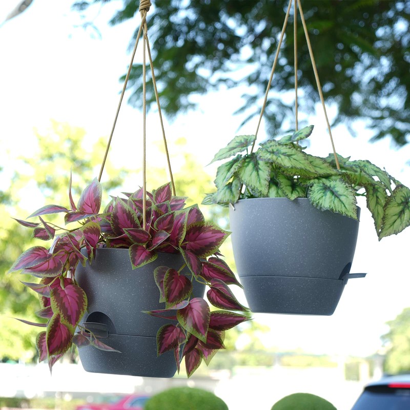 SwinDuck 10 Inch Self Watering Hanging Pots, 2 Pack Hanging