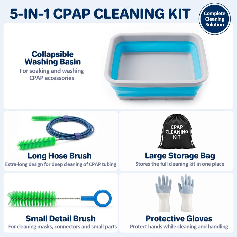 5-Piece CPAP Cleaning Kit for CPAP Hose & Mask, CPAP