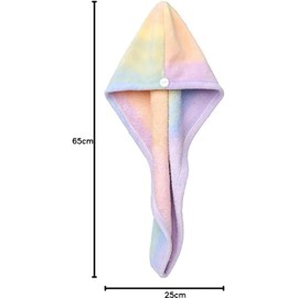 Toalla de Microfibra para Secar el Cabello, Superabsorbente, Instantánea, con Botón, Antiencrespamiento, Suave, Gorro de Toalla para la Cabeza, para Ni?as, Mujeres, Damas,