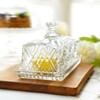 Set of Two 8" Glass Butter Dish with Lid Glass