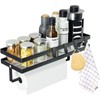 Spice Rack Organizer Wall Mounted with Paper Towel Holder, Bathroom