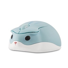 Dpisuuk Silent Wireless Mouse, Cute Animal Hamster Shape Cartoon Computer Mouse, 1200 DPI Optical Cordless Mouse Portable Mouse for Laptop PC MacBook for Kid Gift-Blue