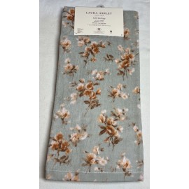 LAURA ASHLEY KITCHEN TOWELS (3) LITTLE DARLINGS GREEN BROWN COTTON 18 X 28 NIP