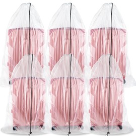 6 Pack Extra Large Clear Drawstring Plastic Storage Bags, 5 Mils Extra Thicken Large Plastic Storage Bags, Dustproof Moistureproof Dustproof, 35x63"& 35x47"