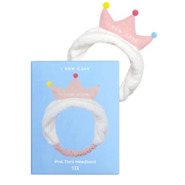 I DEW CARE Face Wash Headband - Pink Tiara | Adorable Design, Perfect for Washing & Cleansing, Makeup and Spa, Bath, Skincare, Quick Dry, Soft & Fuzzy, Non Slip, Reusable, Mother's Day