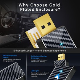 Android Car Wireless Adapter, Convert Wired Android Car to Wireless, Wireless Android Car Adapter for Cars with Wired Android Car & Android Phone, 5GHz WiFi, USB C/A, Mini and Stable