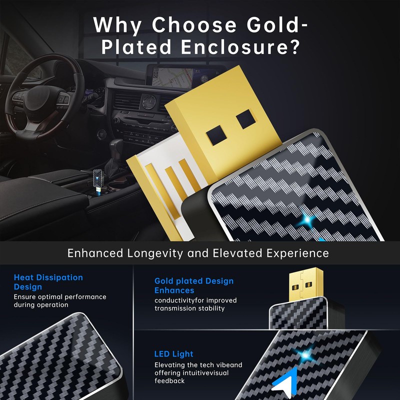 Android Car Wireless Adapter, Convert Wired Android Car to Wireless,