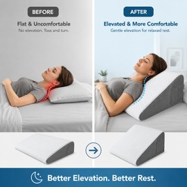 Wedge Pillow for Sleeping & Reading – Breathable Elevated Foam Support for Bed, Legs & Upper Body