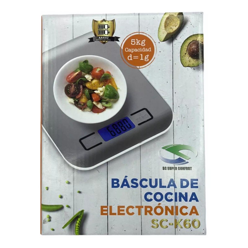 SuperConfort Bascula Balanza Digital Para Cocina Acero Inoxidable 5kg