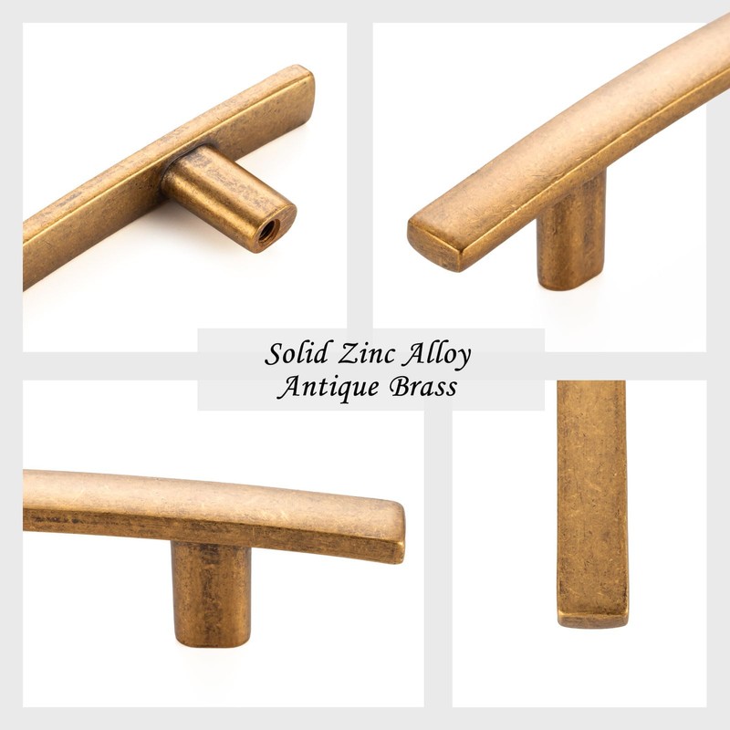 ASKANO 5 Inch Hole Centers, Antique Brass Curved Bar Kitchen