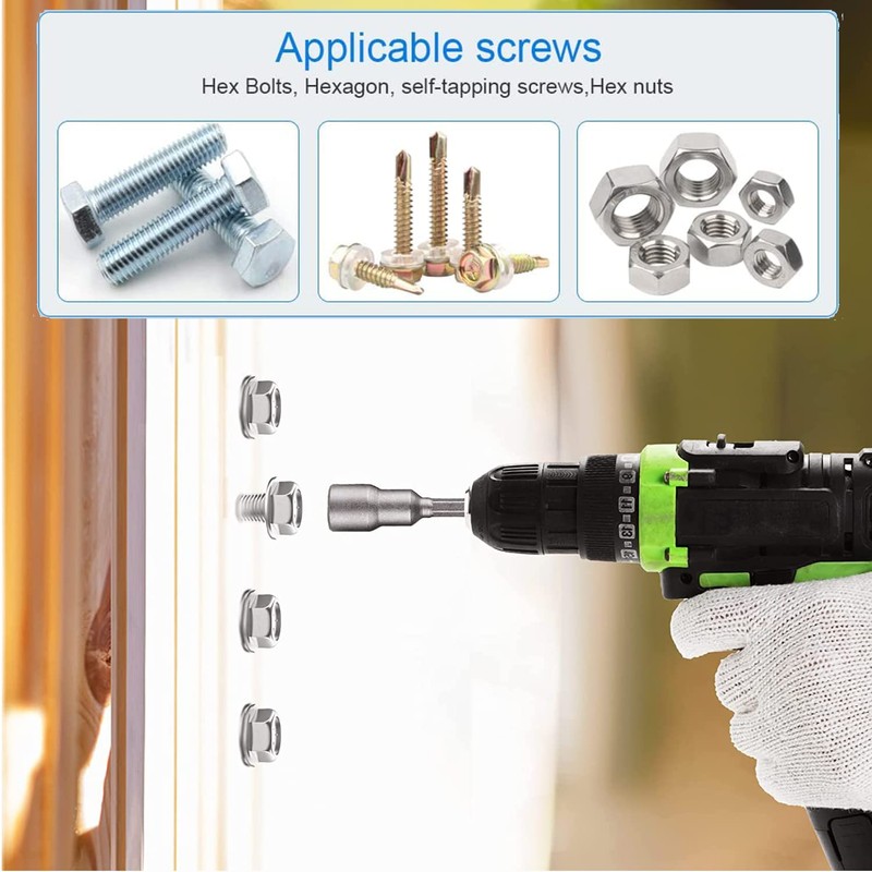 Bestgle 10 Pcs Magnetic Nut Setter Driver Drill Bit Set,