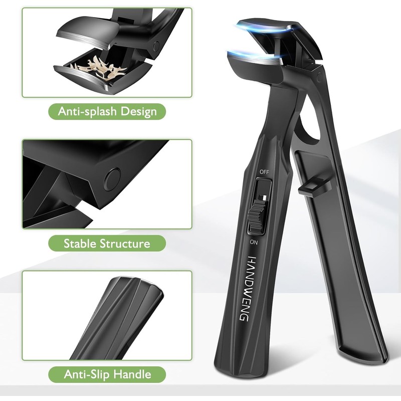 HANDWENG Toenail Clippers for Seniors Thick Toenails, Angled Head Toe
