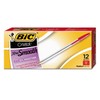 BIC MS11RD Cristal Xtra Smooth Ballpoint Stick Pen, Red Ink,