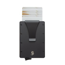 BONNY & SLIDE Card Case with RFID Protection - Card Wallet Money Clip - Mini Credit Card Holder - Slim Wallet for Men and Women - Card Holder - Card Holder - Card Holder for 6-7 Cards, black, Modern