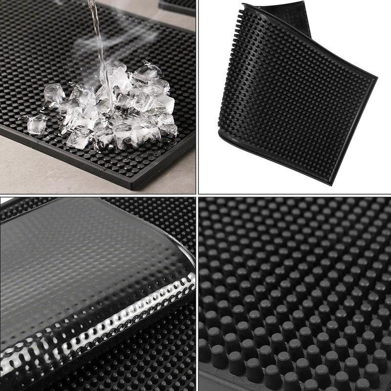 Proxima Direct Bar Mat, 12" x 6" PVC Black Drink