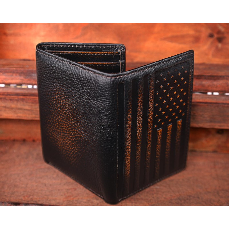 DK86 USA Flag Trifold Wallets for Men American Flag Wallet