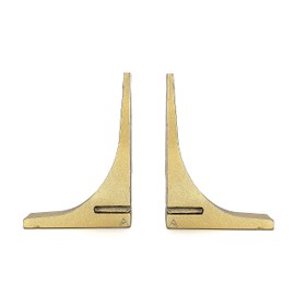 Cast Iron Geometric Decorative Bookends, Round Geometry Theme Shelf Decor, Heavy Duty, Set of 2 Gold