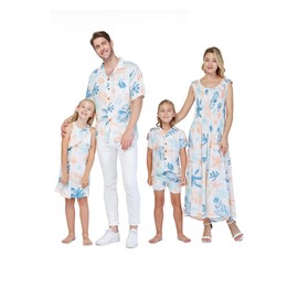 Matchable Family Hawaiian Luau V Neck Jumpsuit, Sandy Beach, Women, Small