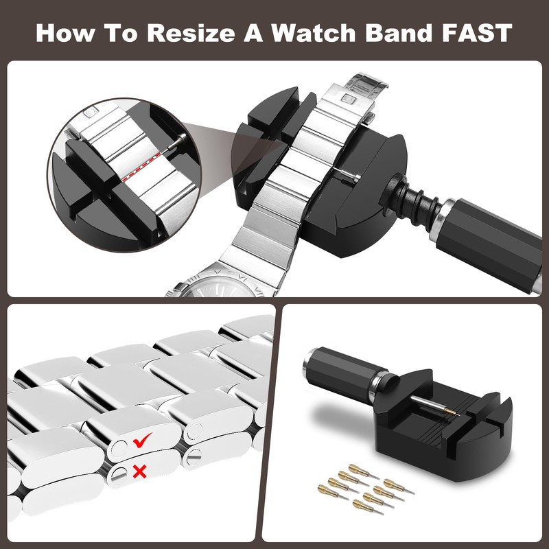 BYNIIUR Watch Link Removal Kit, Watch Adjustment Band Resizing Tool