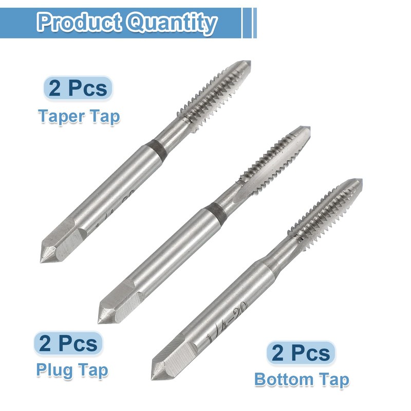 sourcing map 2 Set Hand Tap Set, 1/4-20 UNC 2B