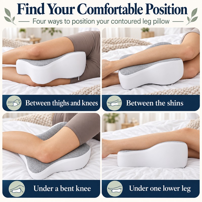 Memory Foam Leg Knee Pillow For Side Sleeping Support Pillow