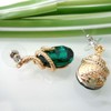 Navachi 18k Gold Plated Crystal Green Zircon Snake Drop Dangle