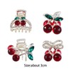 Leadigol Cherry Small Hair Claw, 4PCS Mini Crystal Cherry Hair