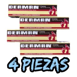 Derman Antimicotico Pie De Atleta Crema 4 Piezas 50 Gr. C/u