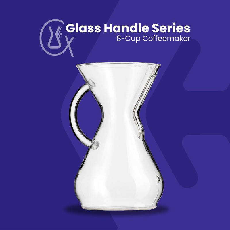 Chemex Pour-Over Glass Coffeemaker - Glass Handle Series - 8-Cup