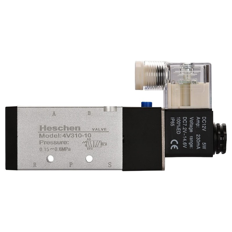 heschen Electric Pneumatic Solenoid Valve 4V310-10 12VDC PT3/8 5 Way