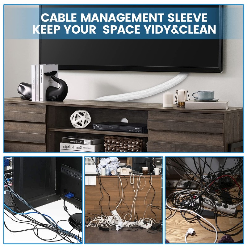 YIUTERA Organizador de Cables, Manguitos de Cable Cubre Cables Protector