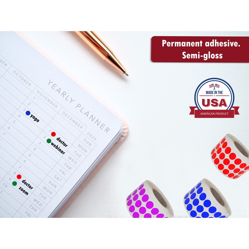 Stickers White 8mm Stickers - 0.8cm Labels 2000 Value Pack