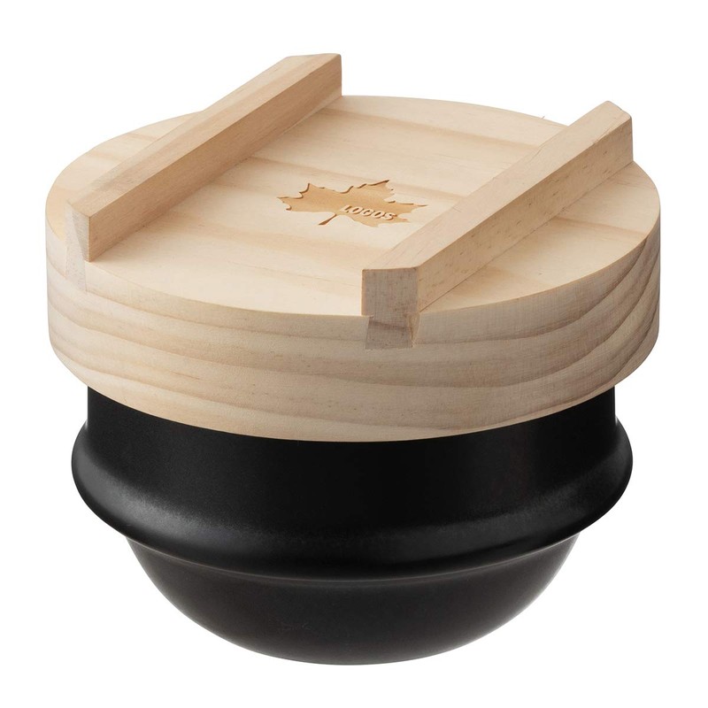 Logos 81062250 Single Feather Pot Earthenware Pot, Black
