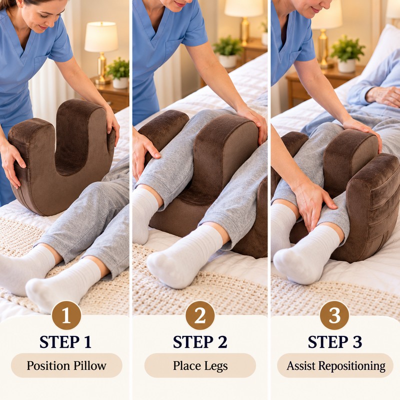 Patient Turning Pillow for Bedridden Elderly Care – U-Shaped Leg