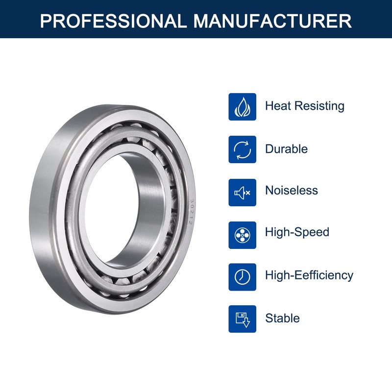 HIPicco 2 Pack 30212 Tapered Roller Bearing Cone and Cup