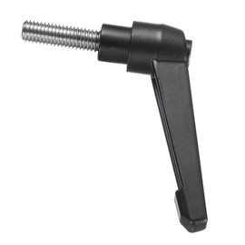 sourcing map Adjustable Clamping Lever Handle M8 x 25mm Metric 304 Stainless Steel Male Threaded Stud Hand Knobs Push Button Ratchet Rotating Screw Handles Bolts with Locking Lever Black