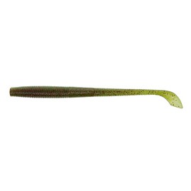 5" KUT Tail Worm Green Pumpkin W/RED Flake (10 Pack)