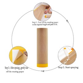 Pre-Taped Paint Masking Paper and Masking Tape Sets,3 Rolls 22inch-50feet Painters Paper and 2 Rolls Painters Tape, Automotive Paint Paper, Tape and Drape Waterproof for Painting Protection Covering