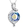 OCJ Citrine Necklace for Women 925 Sterling Silver Moon and