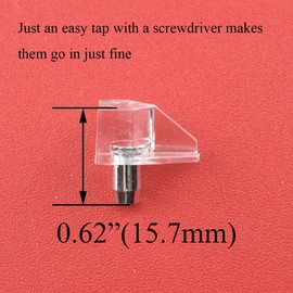 Acoeitl Clear Shelf Support Pegs Holder Pins 3/16 inch (5mm) Diameter Bracket Clips Steel Pin Tight Grip Not Fall Out Install Adjust Closets Invisible Not Affect Beauty for Cabinet Bookshelves 50Pcs